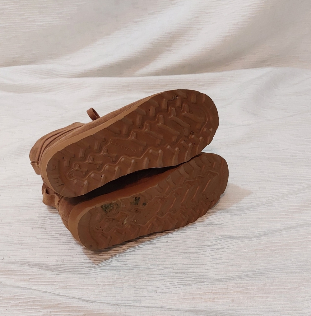 BearPaw Brown Suede Lace-Up Wedge Ankle Boots Size 6 - Picture 7 of 9